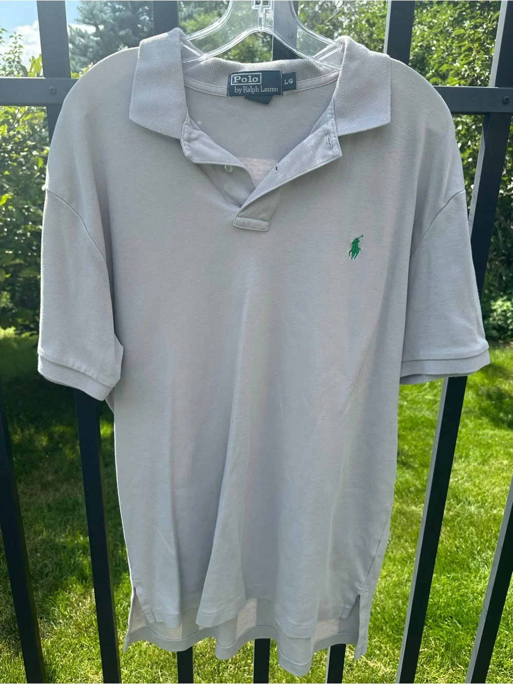 Ralph Lauren Men’s Light Gray Polo with Green Pony